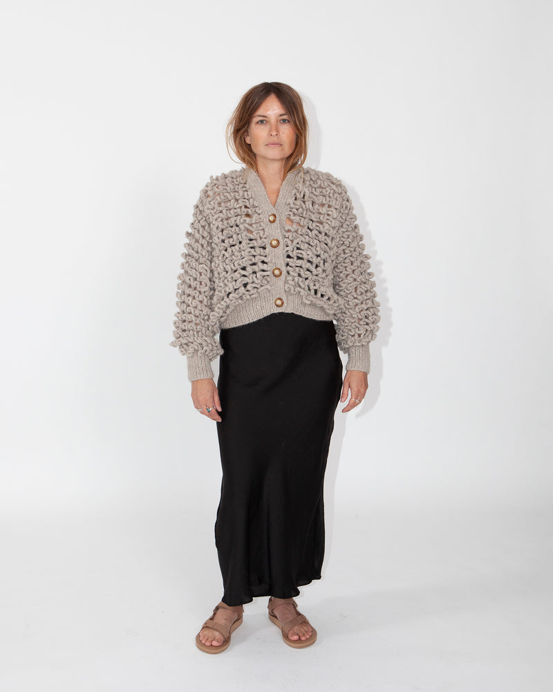 cropped Loop Cardigan